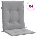 vidaXL Hage stolputer 4 stk. Grå 100 x 50 x 3 cm