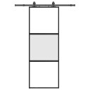  Svart 76x205cm Herdet Glass