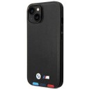 BMW iPhone 14 Lærdeksel Tricolor Med MagSafe - Sort