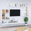 vidaXL Veggmontert TV-benk hvit konstruert tre