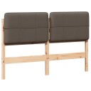  Polstret sengegavl Brun og Taupe 140 cm Massiv furu
