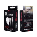 Maxlife 1A Vegglader med Lightning-kabel Hvit - Mobillader