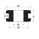 Sort gummigjennomføring ø20mm   Ø25mm Pris er pr stk