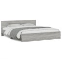 vidaXL Sengeramme med hodegavl grå sonoma 160x200 cm 8721012246911