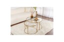 Sofabordsett Rikiya Gull Transparent -