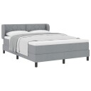  Box Spring seng med madrass lys grå 140x190 cm stoff