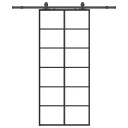 vidaXL Skyvedør med monteringssett svart 90x205 cm ESG-glass