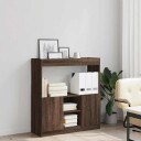 Highboard brun eik 92x33x100 cm konstruert tre