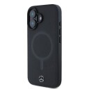 Mercedes Plain Smooth Leather MagSafe Case for iPhone 16 Black