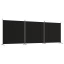 vidaXL Romdeler 3 paneler svart 525x180 cm stoff