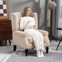 Beige lenestol med vingrygg – plysj avtakbart trekk 74x87x102 cm
