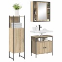  Baderomsinnredningssett med hylle 3 pcs Brun 33 x 33 x 120.5 cm