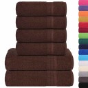 vidaXL 6 delers håndklesett FROGN brun 360 gsm