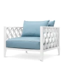 Eichholtz Outdoor Chair Ocean Club white sunbrella mineral blue