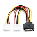 Eletra SATA 15P Hann 1TO2 Molex Hunn 15CM strømkabel