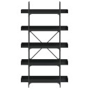  Bokhylle 5 etasjer svart 100x33x180,5 cm konstruert tre 8721012194793