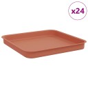 vidaXL Firkantet Blomsterbrett 24 pcs Klinker Rød 25,5 x 25,5 x 2,5 cm