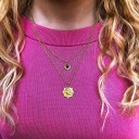 Enamel Copenhagen Soleil necklace Petrol Green Gullfarge 450 mm