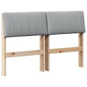  Polstret sengegavl Lysegrå 120 cm Massiv furu