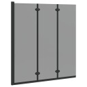 vidaXL Dusjinnhegning Svart 130 x 138 cm ESG Glass Og Aluminium