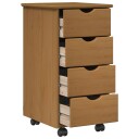 vidaXL Rullende skap Honning brun 34 x 39 x 65,5 cm Massiv furu