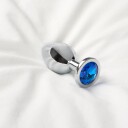 Sinful Blue Jewel Medium Metal Analplugg     - Sølv
