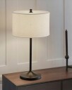Soft Bordlampe Metallisk Bronse / Linen White