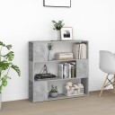 vidaXL Bokhylle/romdeler betonggr? 100x24x94 cm sponplate