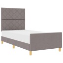  Seng Ramme Taupe 90x190 cm Stoff