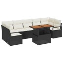 vidaXL Hagesofa Set 8 stk. 7-Antall seter Svart og krem