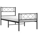 vidaXL Sengeramme i metall med hode- og fotgavl svart 100x200 cm 8721012190696