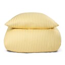 Borg Living Sengetøy i 100 % bomullssateng - King Size sengesett 240x220 cm - Lysegult ensfarget sengesett -