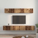 TV benk sett 5 pcs Gammelt tre Medium Konstruert tre