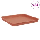 vidaXL Firkantet Blomsterbrett 24 pcs Klinker Rød 36 x 36 x 2.5 cm