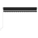 vidaXL Manuell uttrekkbar markise med LED 450x350 cm antrasitt