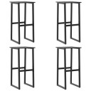  Barkrakker 4 stk svart 38x38x80 cm pulverlakkert stål 4009266