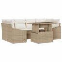 vidaXL Hagesofa Set 7 stk. Beige og krem polyrotting