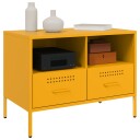  TV-benk sennepsgul 68x39x43,5 cm kaldvalset stål 843048