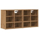 vidaXL Skohyller svart 2 stk artisan eik 52x30x50 cm
