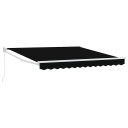  manuell uttrekkbar markise svart 350x250 cm  markise erstatningsstoff for 3,5x2,5 m ramme svart