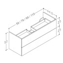 Korsbakken Rowan Servantskap Grå Matt / 60cm