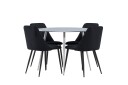 Venture Home Plaza Spisegruppe 100 cm Rund med 4 Night stoler Grå/Sort