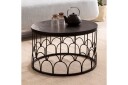 Sofabord Wohnling Massivt treverk rund 60 cm med moderne metallramme moderne -
