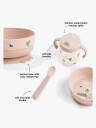 Done By Deer Foodie Weaning Set Tiny Farm Powder Pink Bowl: 12.5x H 5.5cm Cup: Ø7.5x H 11cm Spoon: 14cm