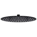 Regndusjhode rustfritt stål 30 cm rund svart