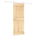 vidaXL Skyvedør Naturlig og Hvit 80 x 210 cm Massiv Furu Tre