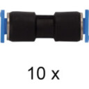 Innstikkskobling 12 mm. Hunn/Hunn. Pakke med 10 stk.