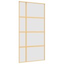 vidaXL Skyvedør gull 102,5x205 cm frostet ESG glass og aluminium