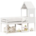  Høyseng med tak hvit 90x190 cm heltre furu 8721102669156