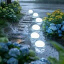 LED solcellelampe stein kaldhvit / solcellebelysning for hage / utendørslampe IP65